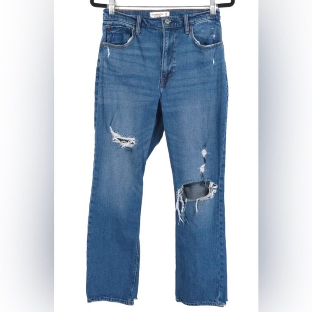 Abercrombie & Fitch Ankle Straight Ultra High Rise Jeans‎ Distressed Size 28/6